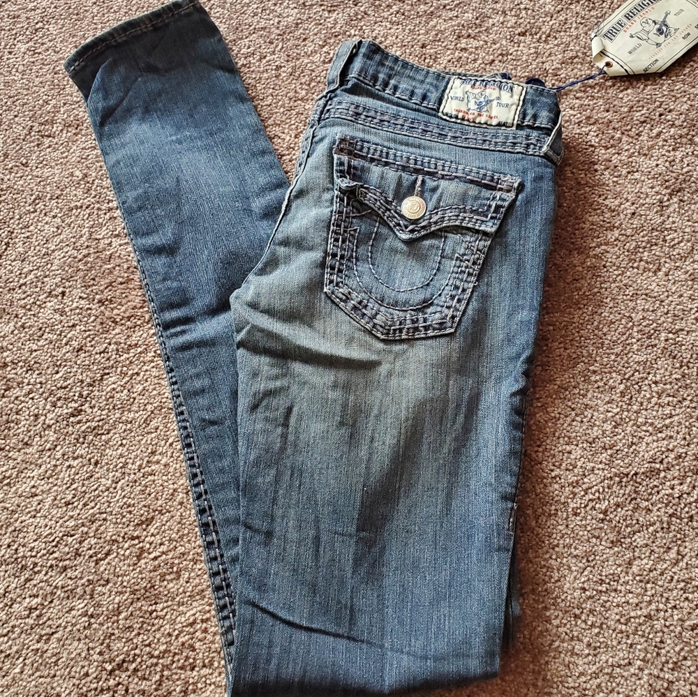 True Religion Low Rise Straight Leg Jeans